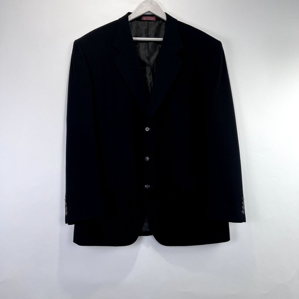 Rossi Umberto Rossi Men Suit Wool 100% Black 3 Buttons down‎ Size 44R/Large